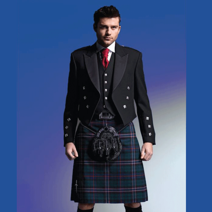 Scottish National Tartan Kilt Prince Charlie Outfit 