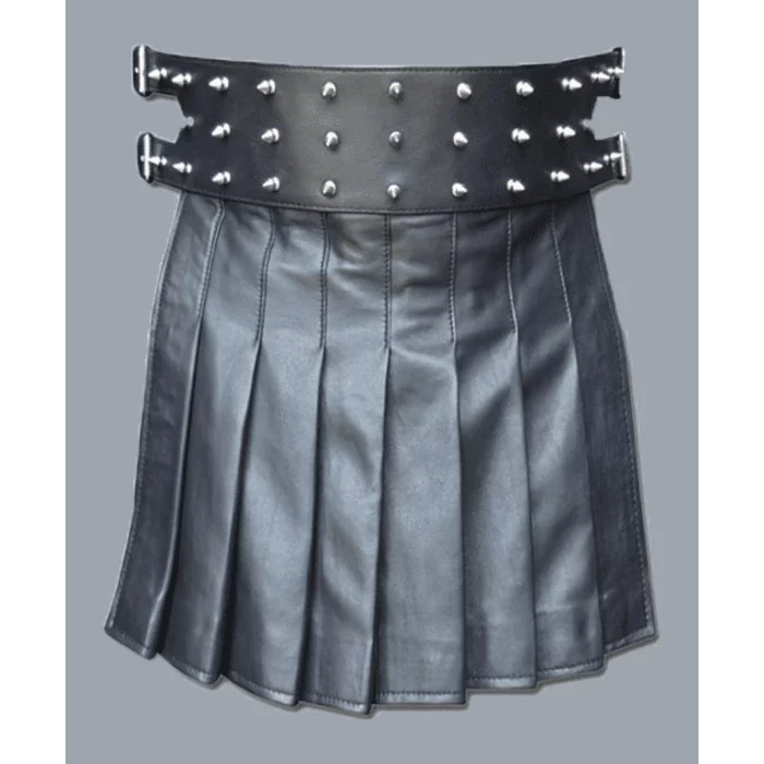 Mini Black Beautiful Leather Kilt