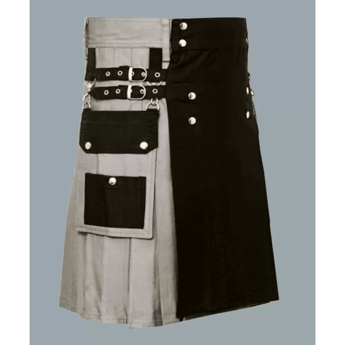 Black And Gray Hybrid Kilt 