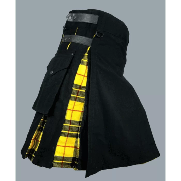 Black hybrid with MacLeod of Lewis tartan kilt