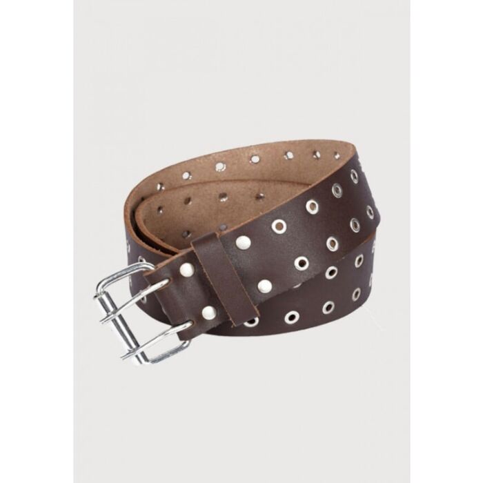brown leather silver studs kilt belt