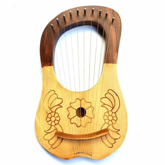 Flower Design 10 String Lyre Harp  