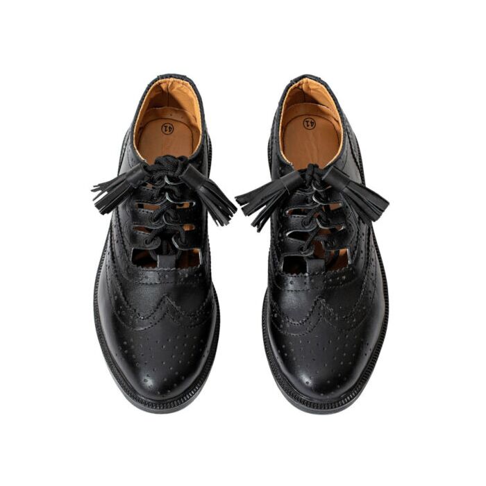 Ghillie Brogues Black Leather Ghillie Brogues