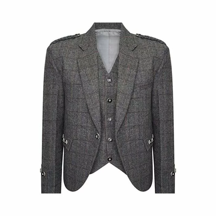 Gray Tweed Men's Argyle Jacket 