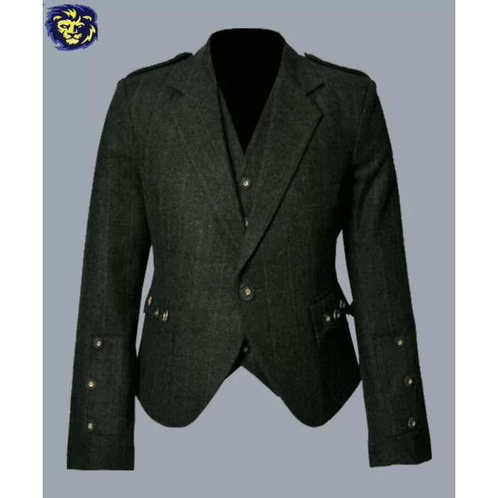 Green Argyle Jacket And Vest