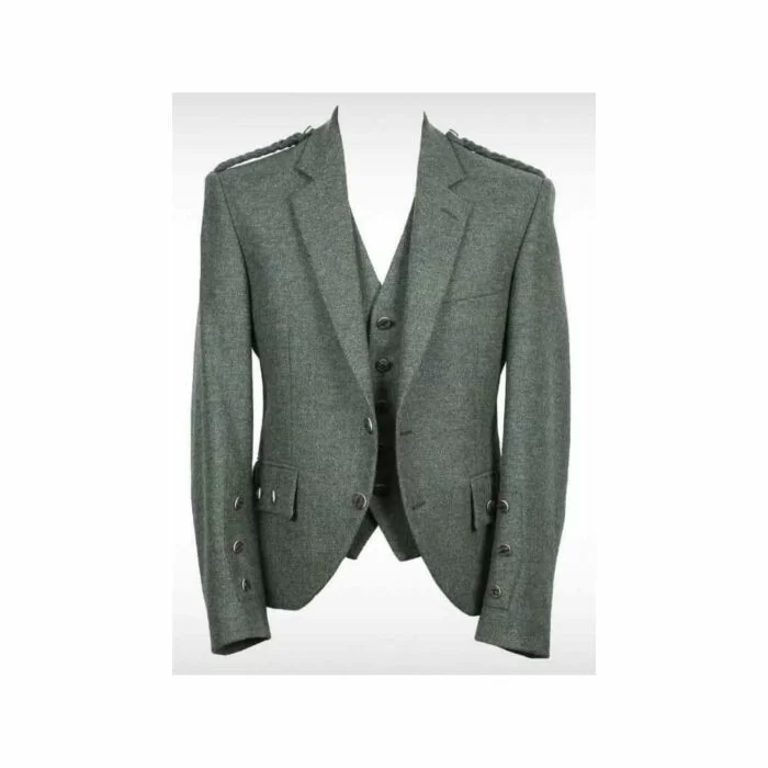 Lovat Green Argyle Tweed wool Kilt Jacket