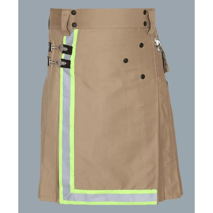 Khaki firefighter hybrid kilt for men
