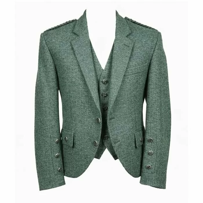 Lovat Green Argyle Tweed wool Kilt Jacket