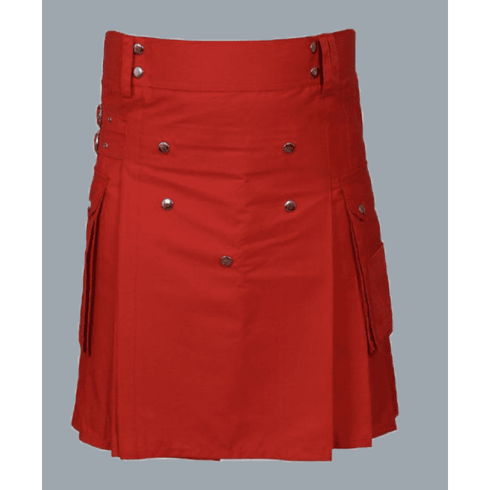Red Utility kilt for men