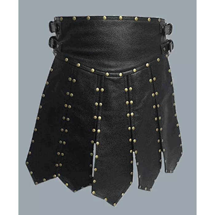 Heavy Duty Gladiator Real Leather Kilt For Men