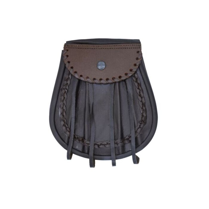 Scottish Brown Leather Sporran with Chain & Belt