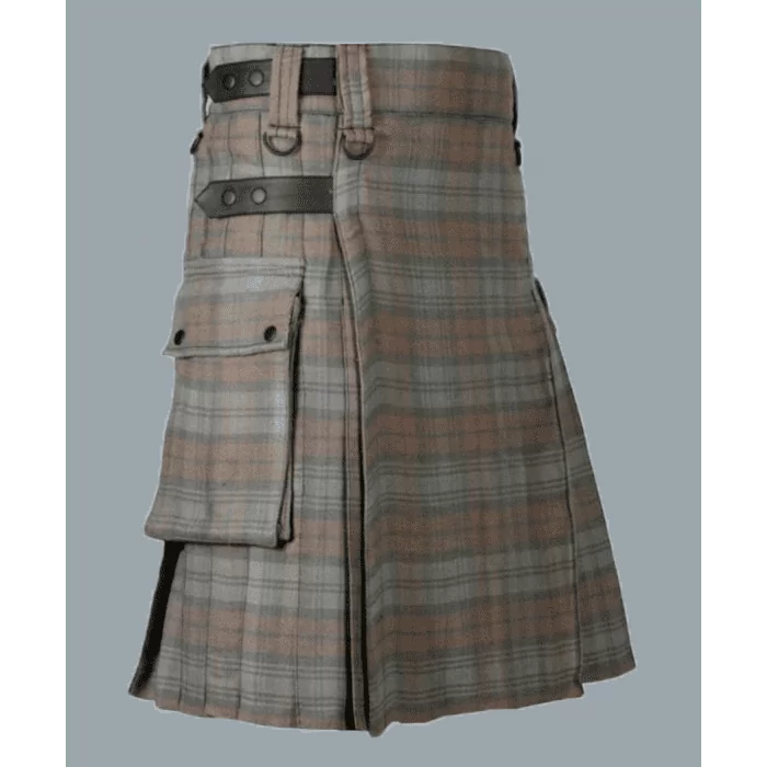 Black Watch Weathered Leather Straps Utility Kilt
