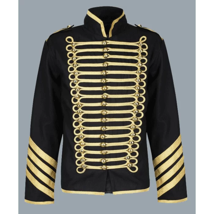 Men's Steampunk Stand Collar Punk Gothic Drummer Jacket