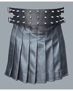 Mini Black Beautiful Leather Kilt