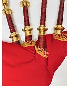 Highland New Red Velvet Gold Plated Bagpipe Set