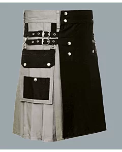 Black And Gray Hybrid Kilt 