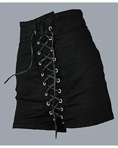 Black Mini Utility Fashion Skirt For Women