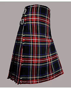 Black Stewart tartan kilt for men