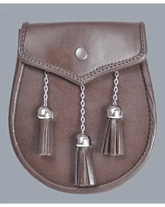 brown leather kilt sporran with tassel