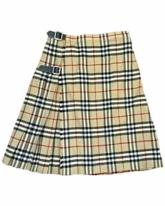 Burberry khaki red and black plaid vintage women s wool nova check tartan kilt