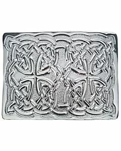 Silver Chrome Celtic Knot Kilt Belt Buckle