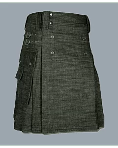Custom Made Rough Denim Kilt