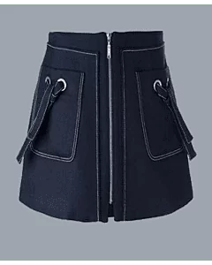 Dark Blue Denim Skirt For Women