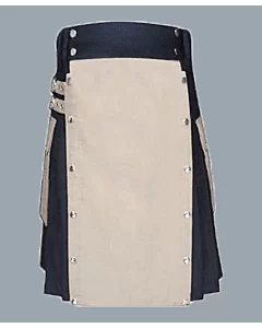 Buy New Black & Khaki Two Toned Stylish Kilt