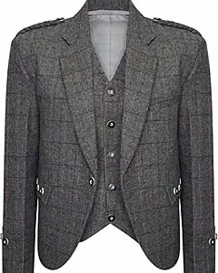 Gray Tweed Men's Argyle Jacket 