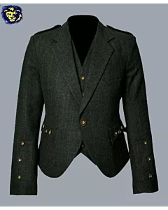 Green Argyle Jacket And Vest