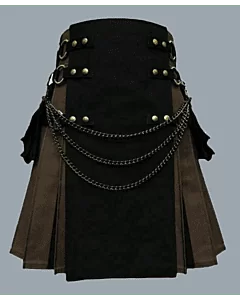 New Canvas Brown Custom Made hybrid kilt for men