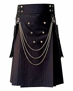 Black Detachable Fashion Kilt