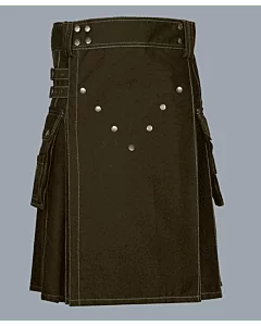 Khaki Utility Kilt For Men