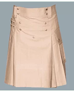 Khaki hybrid kilt for men