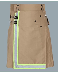 Khaki firefighter hybrid kilt for men