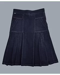 Women Dark Blue Denim Kilt