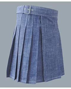 Light Blue Denim Kilt For Men