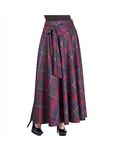 Women Beautiful Long Tartan Skirt