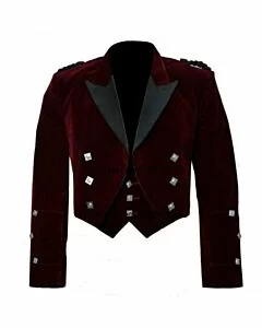 Men Scottish Custom Prince Charlie Velvet Jacket