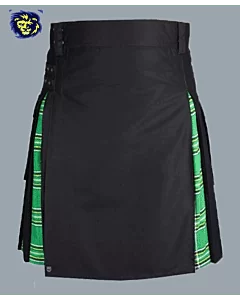 Black And Green Tartan Hybrid Kilt