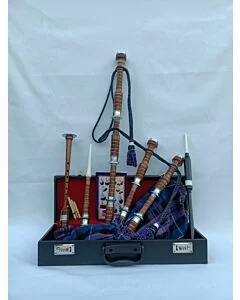 Pride Of Scotland Tartan Natural Finish Bagpipe Set