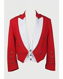 prince charlie Red And White shade scottish jacket