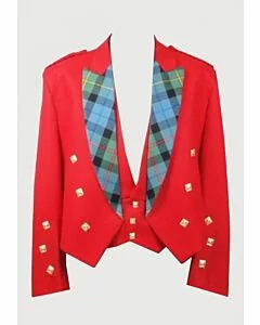 prince charlie Red scottish jacket with vest coat