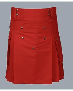 Red Utility kilt for men