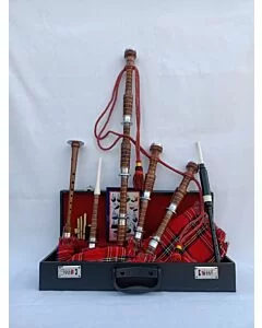 Beautiful Bagpipe Set With Royal Stewart Tartan 