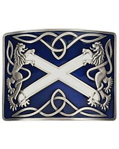 Saltire Blue Antiqued Kilt Belt Buckle