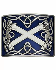 Saltire Blue Antiqued Kilt Belt Buckle