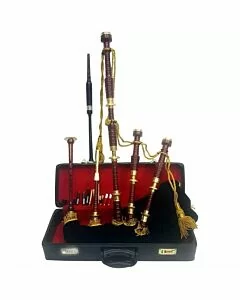 Scottish Highland Gold Plated Bagpipe Set