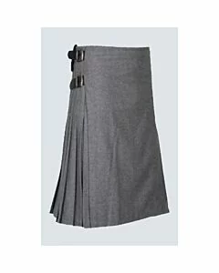Solid Grey Tartan Kilt for men