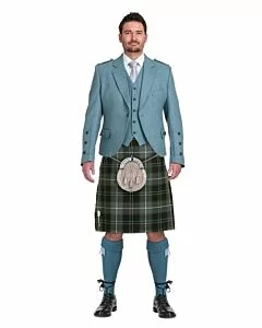 Patriot Tartan Lovat Blue Jacket Complete Scottish Wedding Outfit